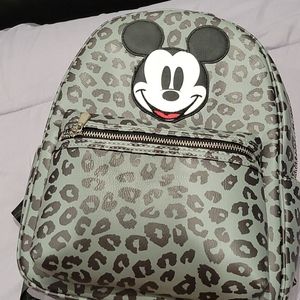 Gray mickey cheetah print backpack